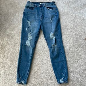 Fashion Nova High Rise Distressed Skinny Jeans